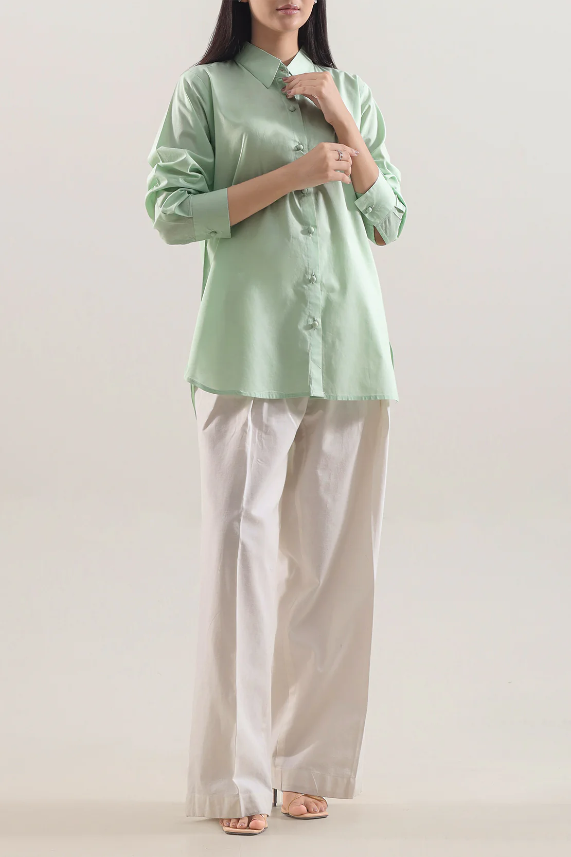 Cambric Solid Stitched Shirt - Image 3