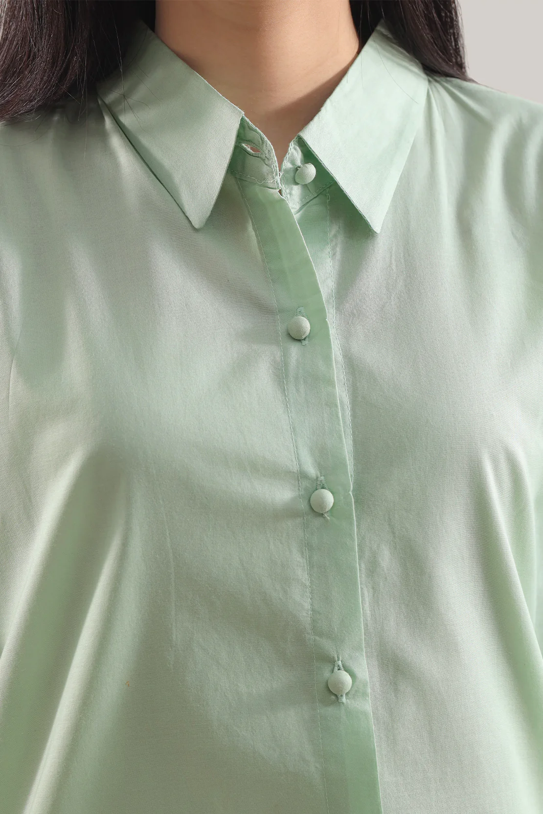 Cambric Solid Stitched Shirt - Image 4