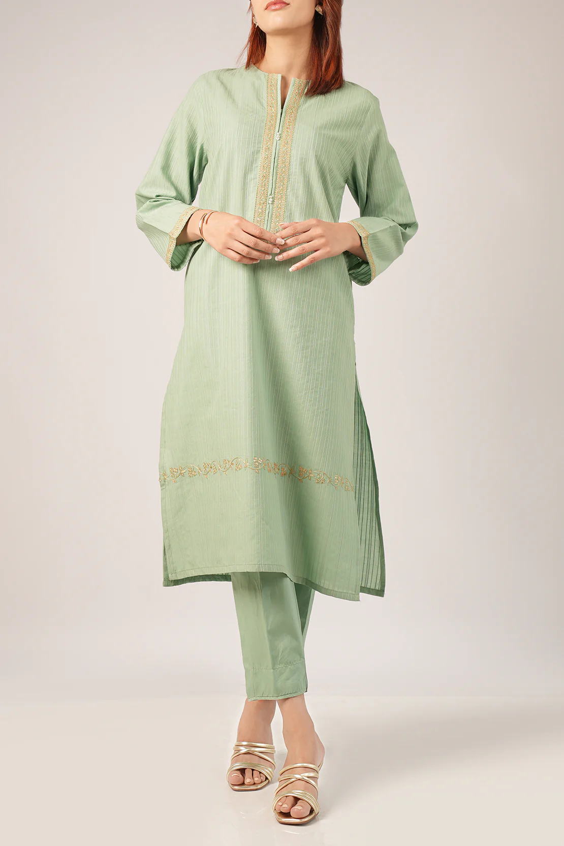 Cotton Jacquard Embroidered Stitched 2 Piece (Shirt/Trouser) - Image 2