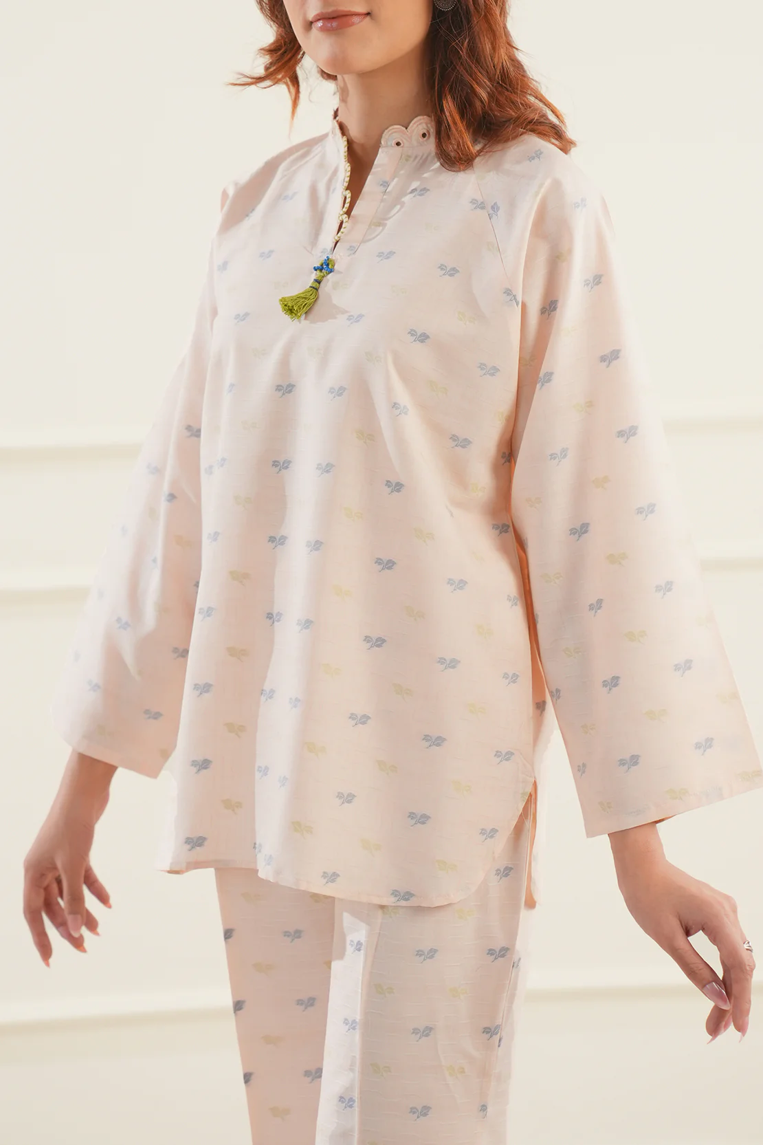 Cotton Jacquard Embroidered Stitched Shirt - Image 4