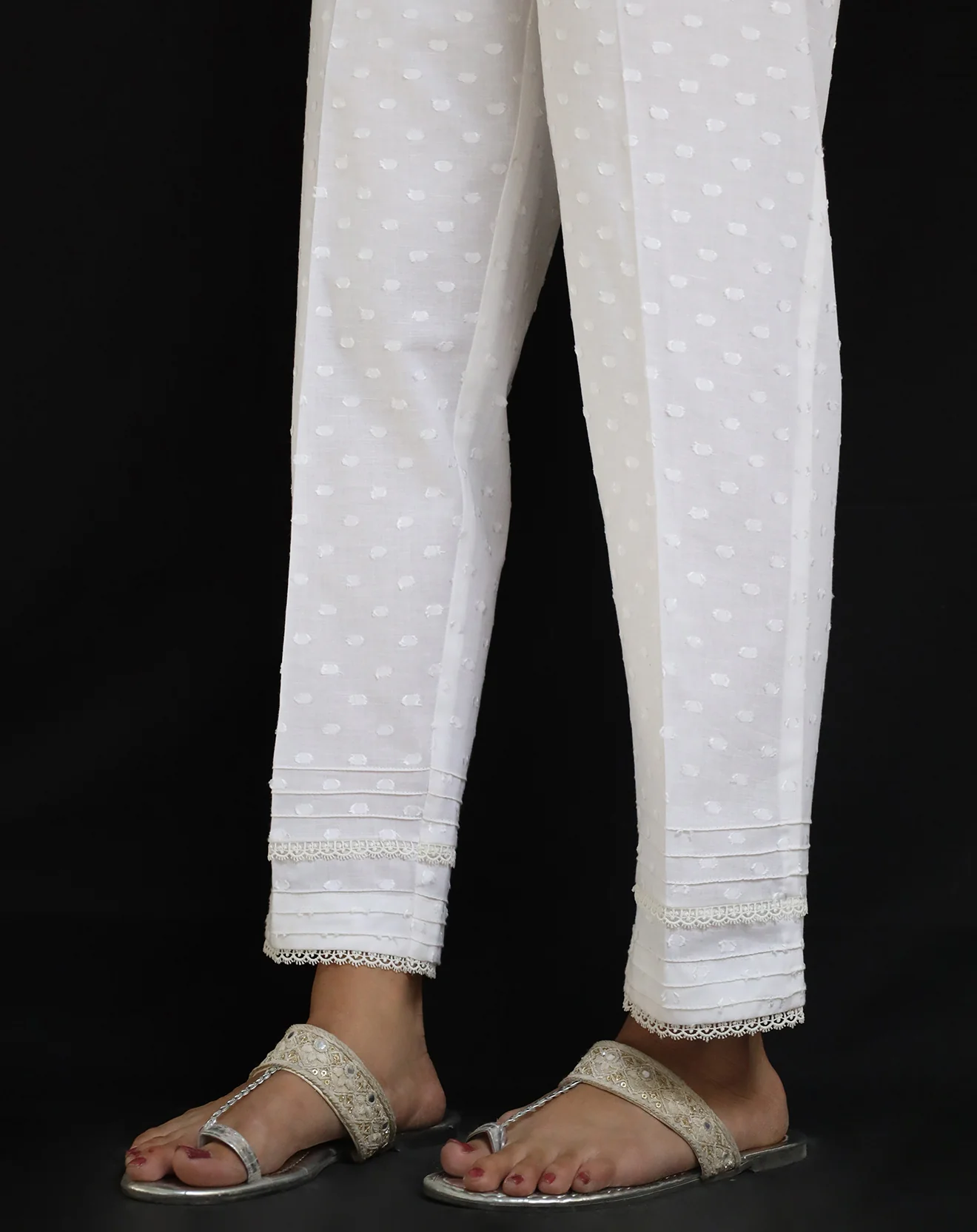 Cotton Jacquard Pants - Image 2