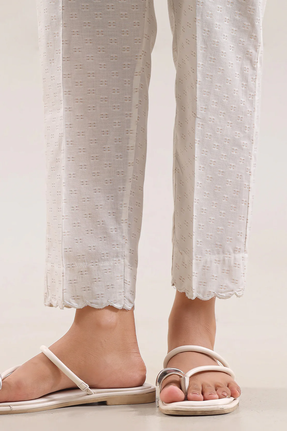 Cotton Jacquard Pants - Image 2