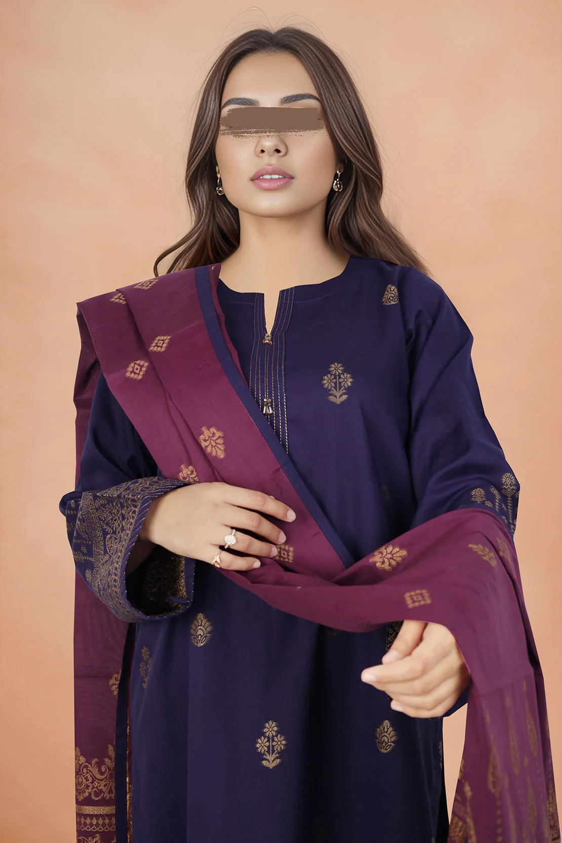 Cotton Jacquard Stitched 2 Piece (Shirt/Dupatta) - Image 4