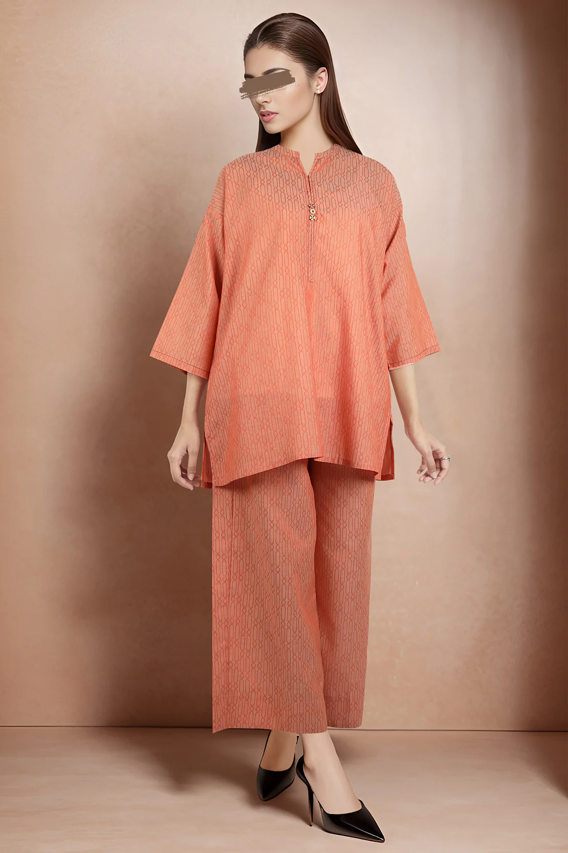 Cotton Jacquard Stitched 2 Piece (Shirt/Trouser) - Image 3