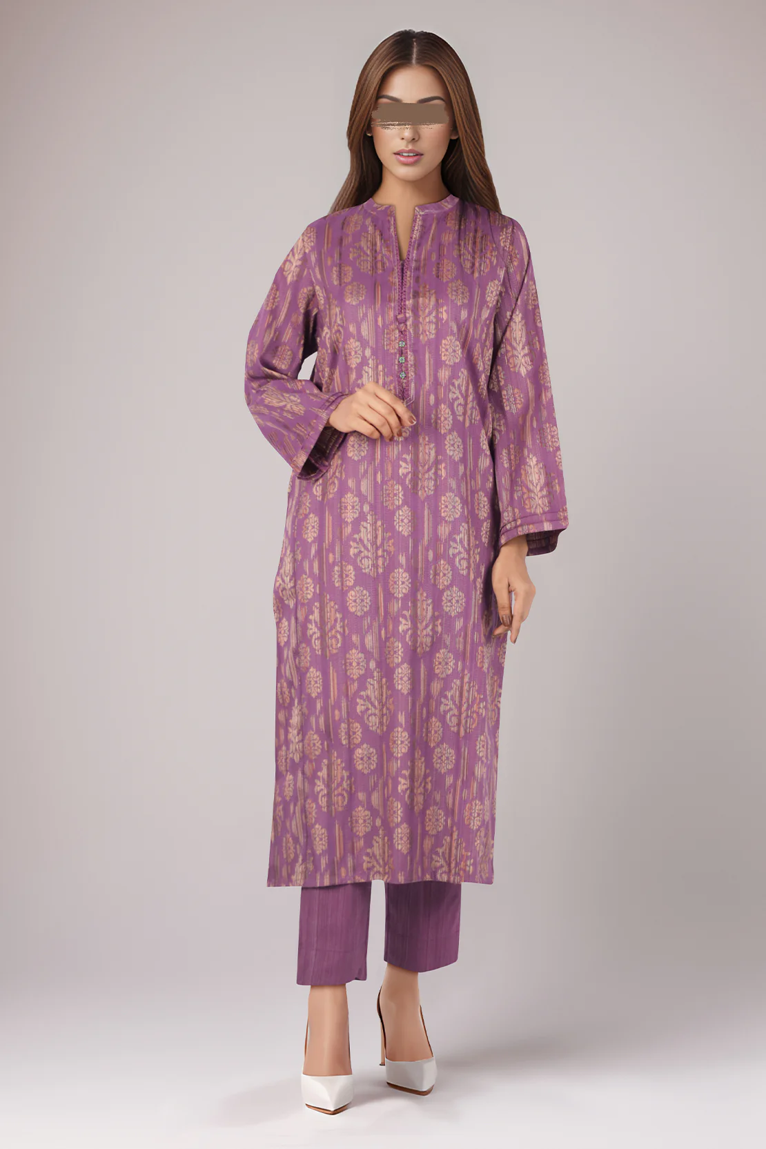 Cotton Jacquard Stitched 2 Piece (Shirt/Trouser) - Image 2