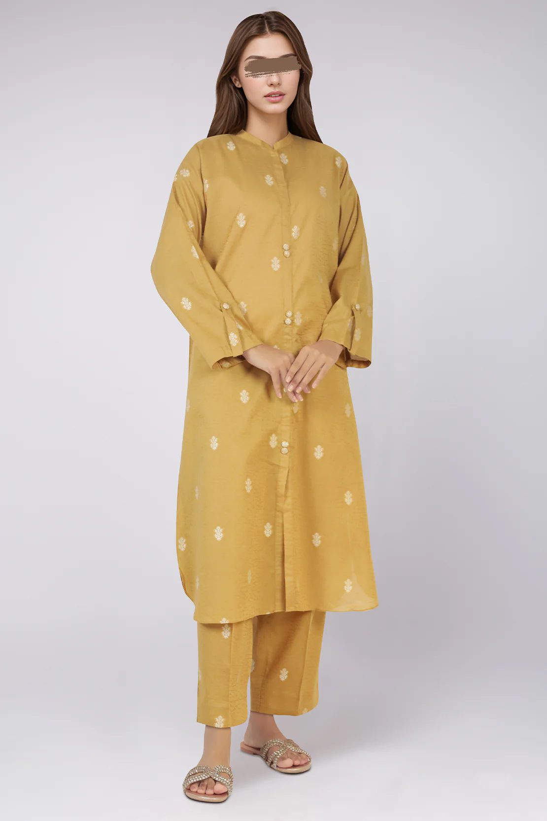 Cotton Jacquard Stitched 2 Piece (Shirt/Trouser) - Image 2
