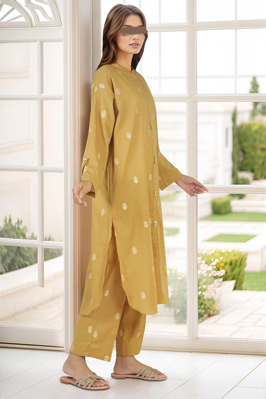 Cotton Jacquard Stitched 2 Piece (Shirt/Trouser) - Image 3