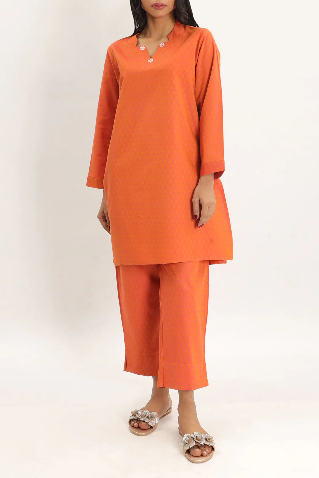 Cotton Jacquard Stitched 2 Piece (Shirt/Trouser) - Image 2