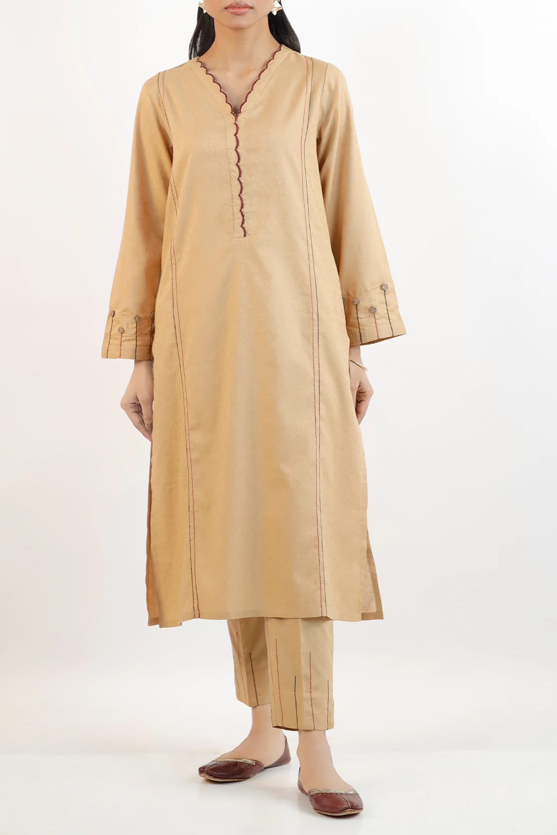 Cotton Jacquard Stitched 2 Piece (Shirt/Trouser) - Image 5