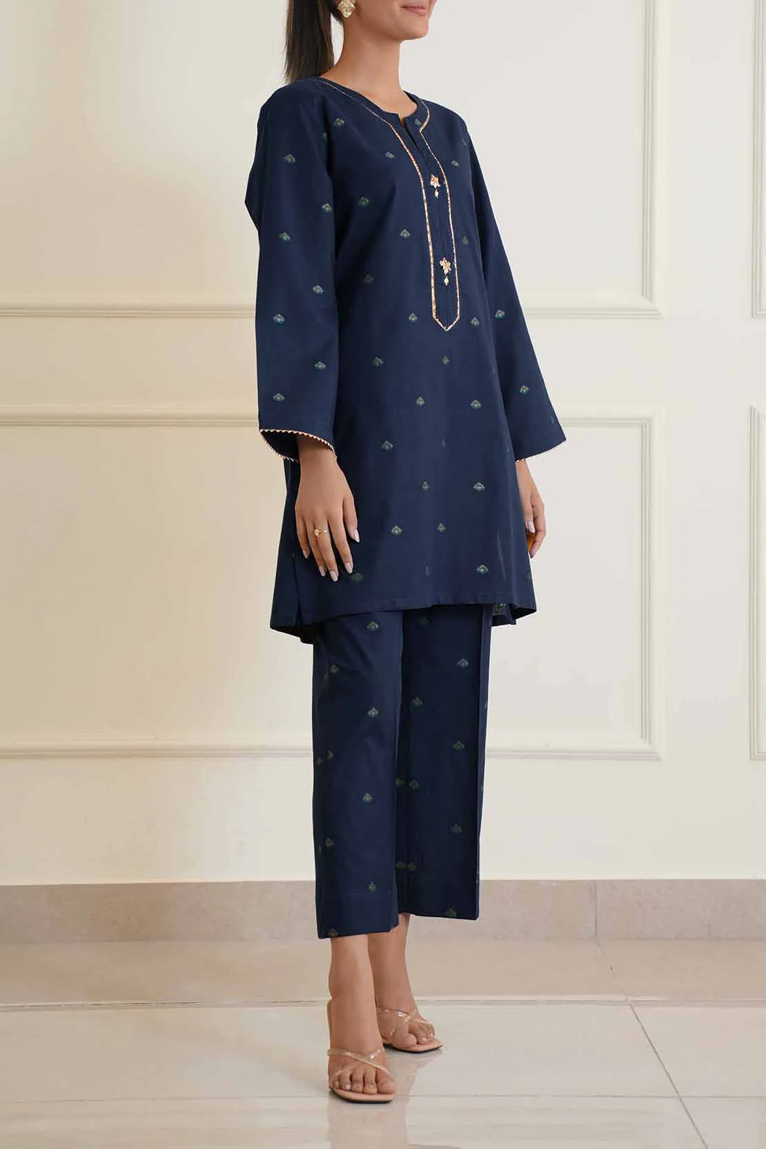 Cotton Jacquard Stitched 2 Piece (Shirt/Trouser) - Image 3