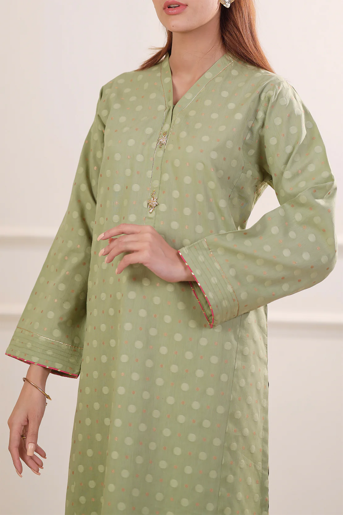 Cotton Jacquard Stitched 2 Piece (Shirt/Trouser)