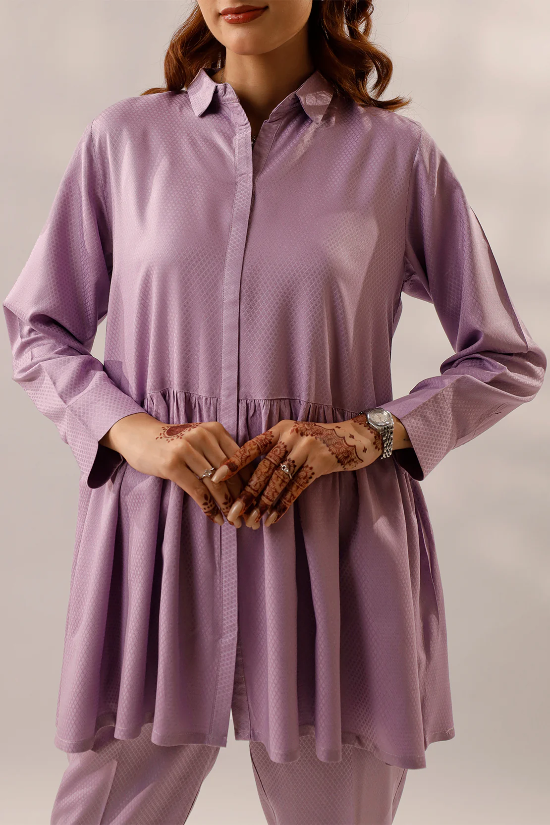 Cotton Jacquard Stitched 2 Piece (Shirt/Trouser) - Image 2