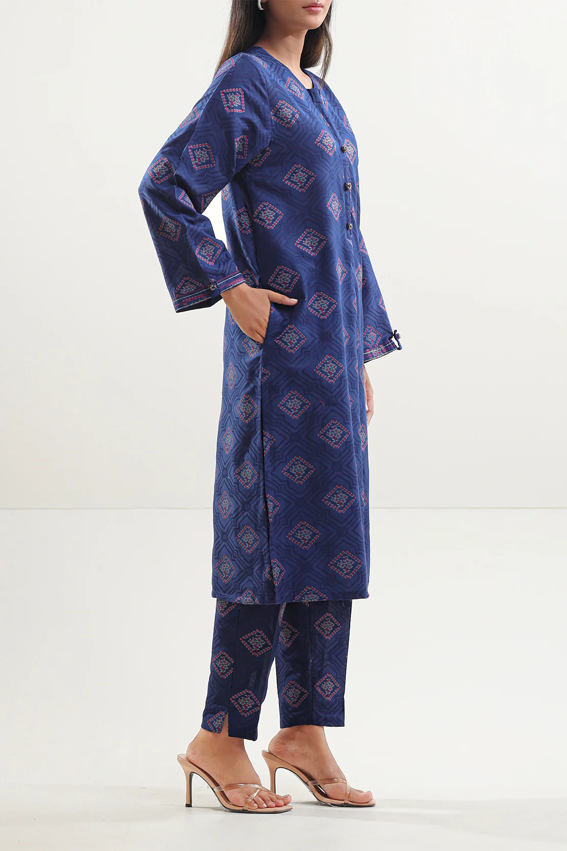 Cotton Jacquard Stitched 2 Piece (Shirt/Trouser) - Image 2