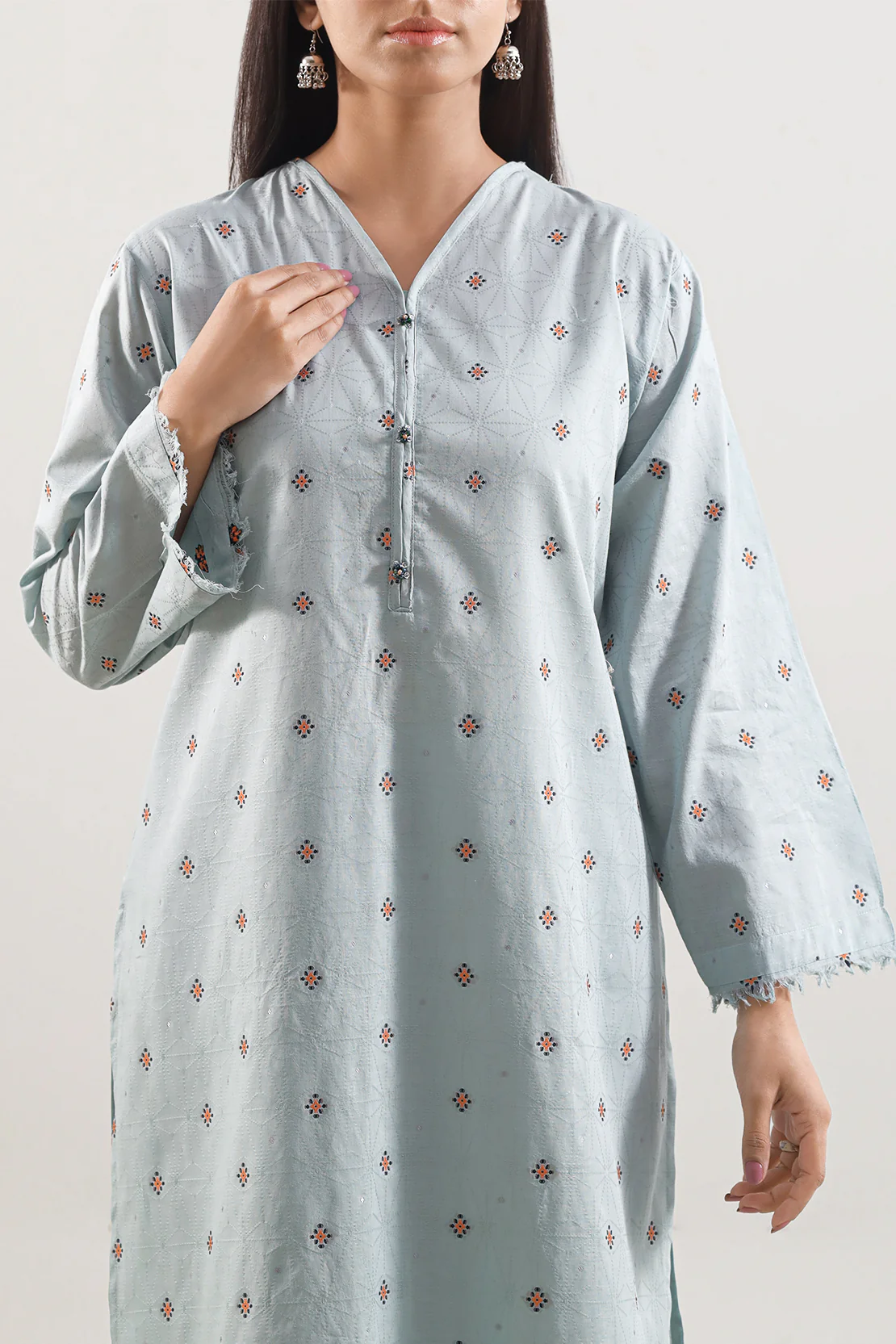 Cotton Jacquard Stitched 2 Piece (Shirt/Trouser) - Image 2