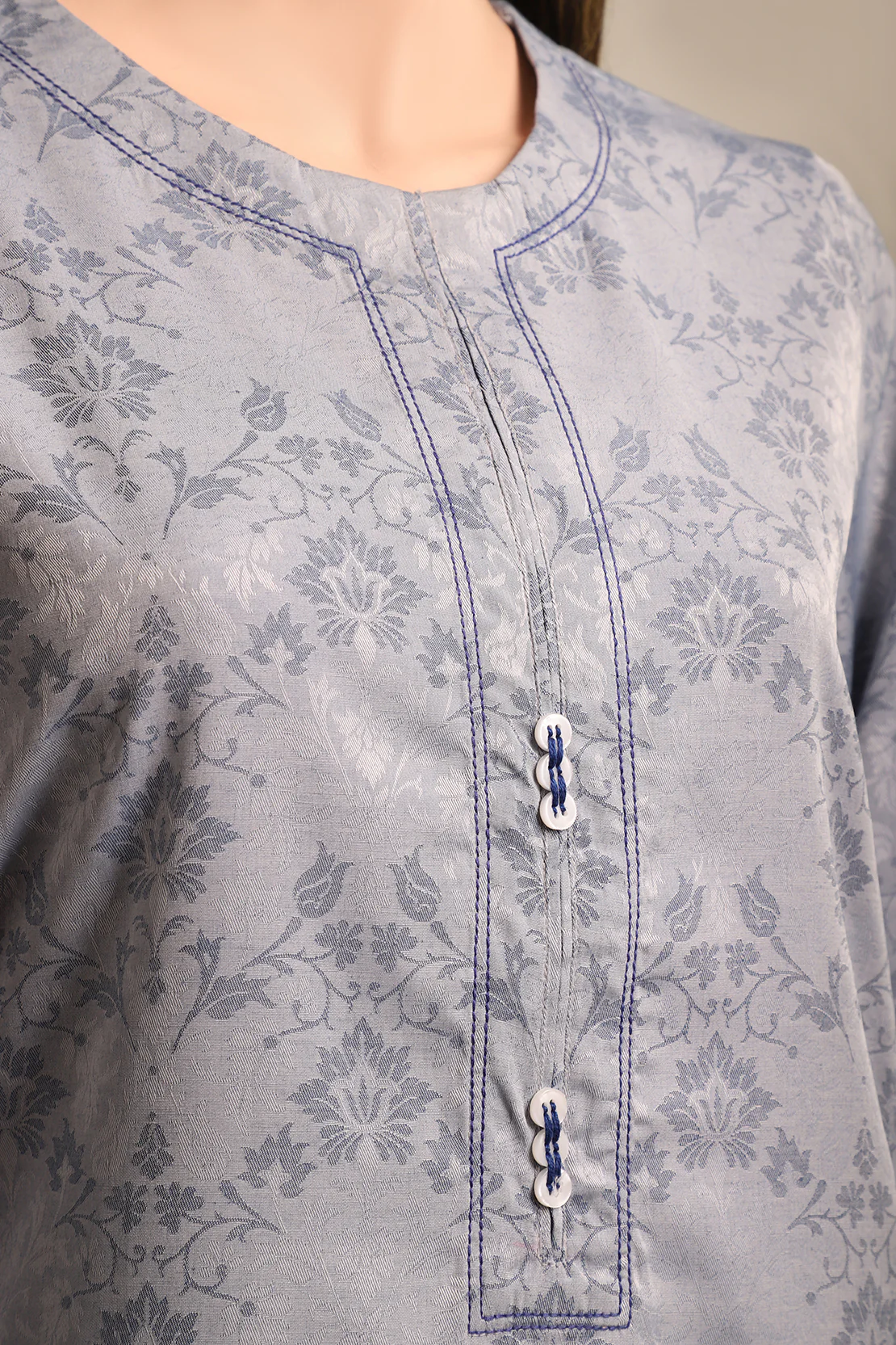Cotton Jacquard Stitched 2 Piece (Shirt/Trouser) - Image 3