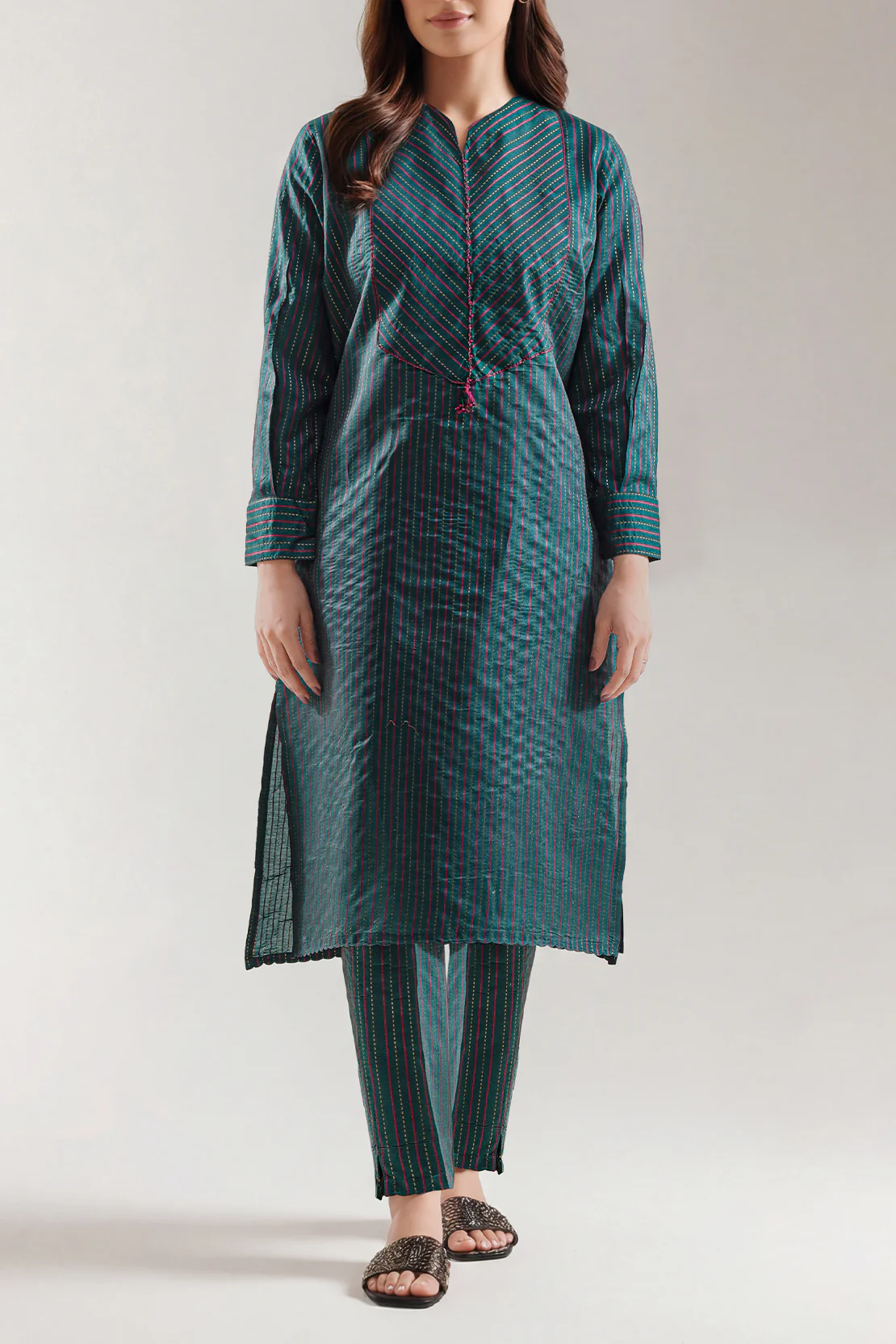 Cotton Jacquard Stitched 2 Piece (Shirt/Trouser)