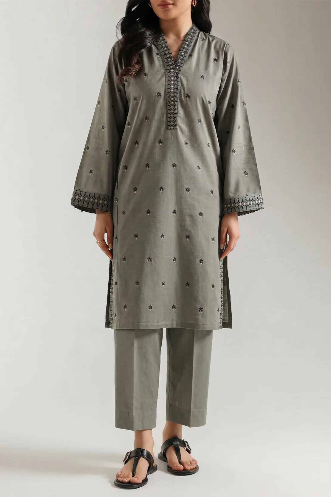 Cotton Jacquard Stitched 2 Piece (Shirt/Trouser) - Image 2