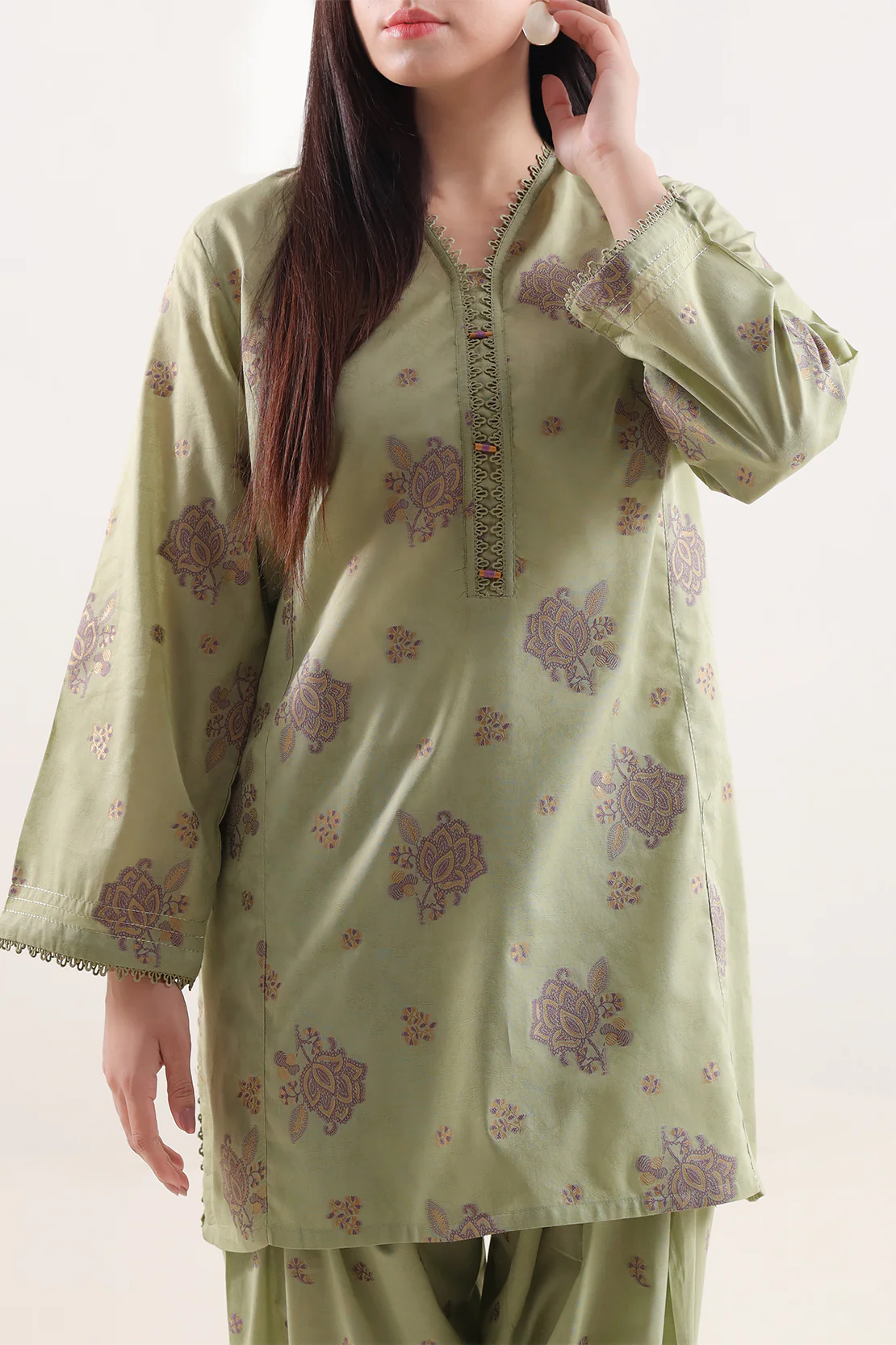 Cotton Jacquard Stitched 2 Piece (Shirt/Trouser) - Image 2