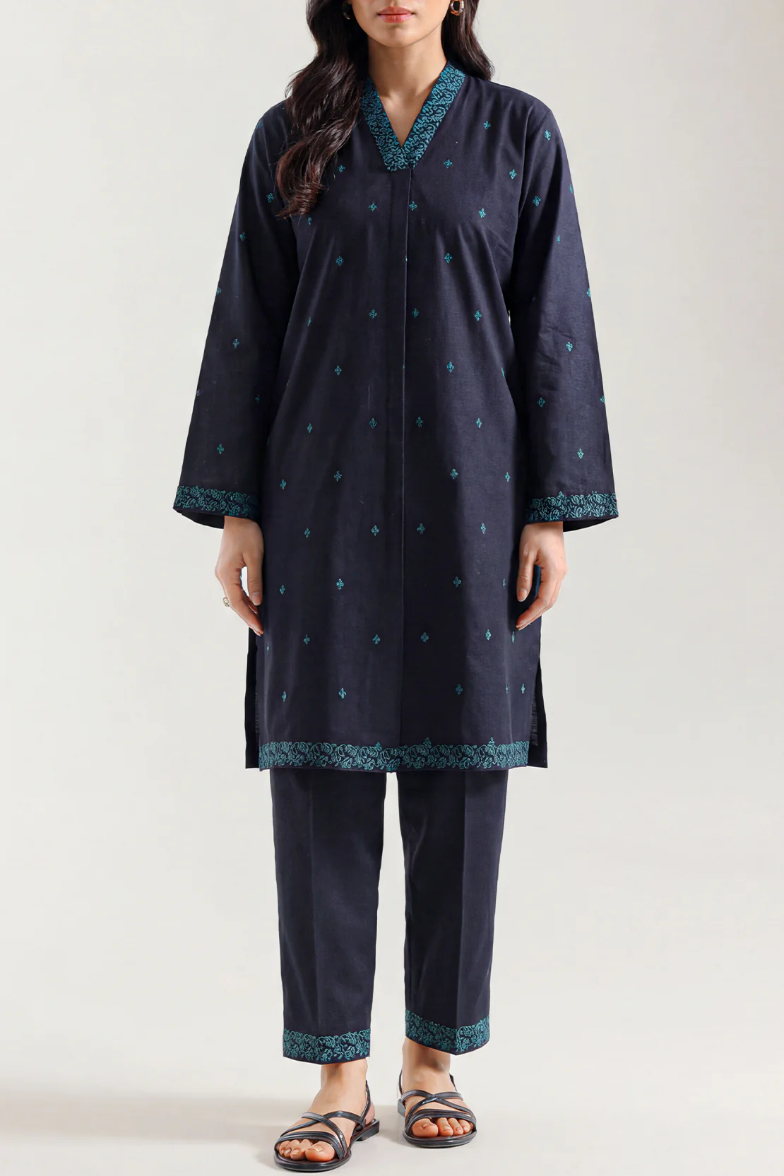 Cotton Jacquard Stitched 2 Piece (Shirt/Trouser) - Image 2