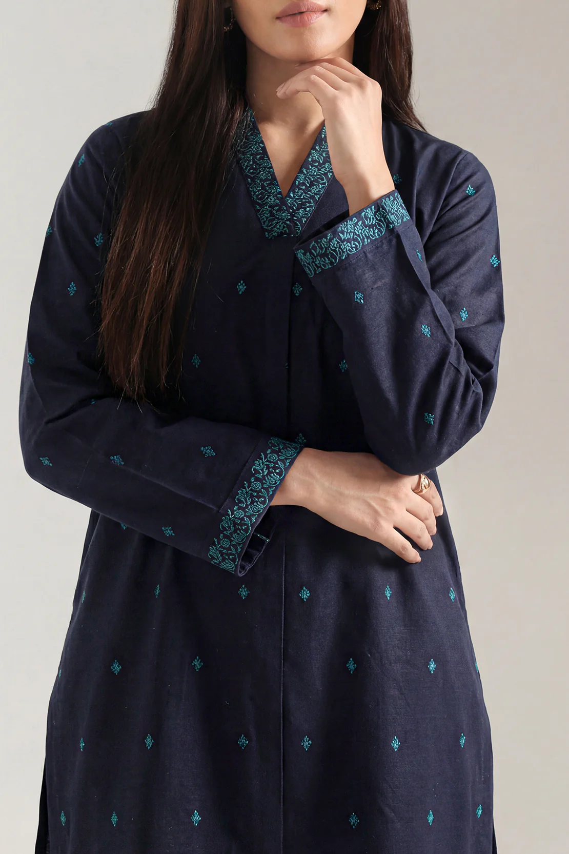 Cotton Jacquard Stitched 2 Piece (Shirt/Trouser) - Image 4