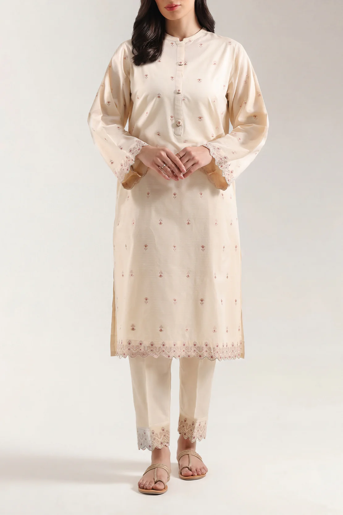 Cotton Jacquard Stitched 2 Piece (Shirt/Trouser)