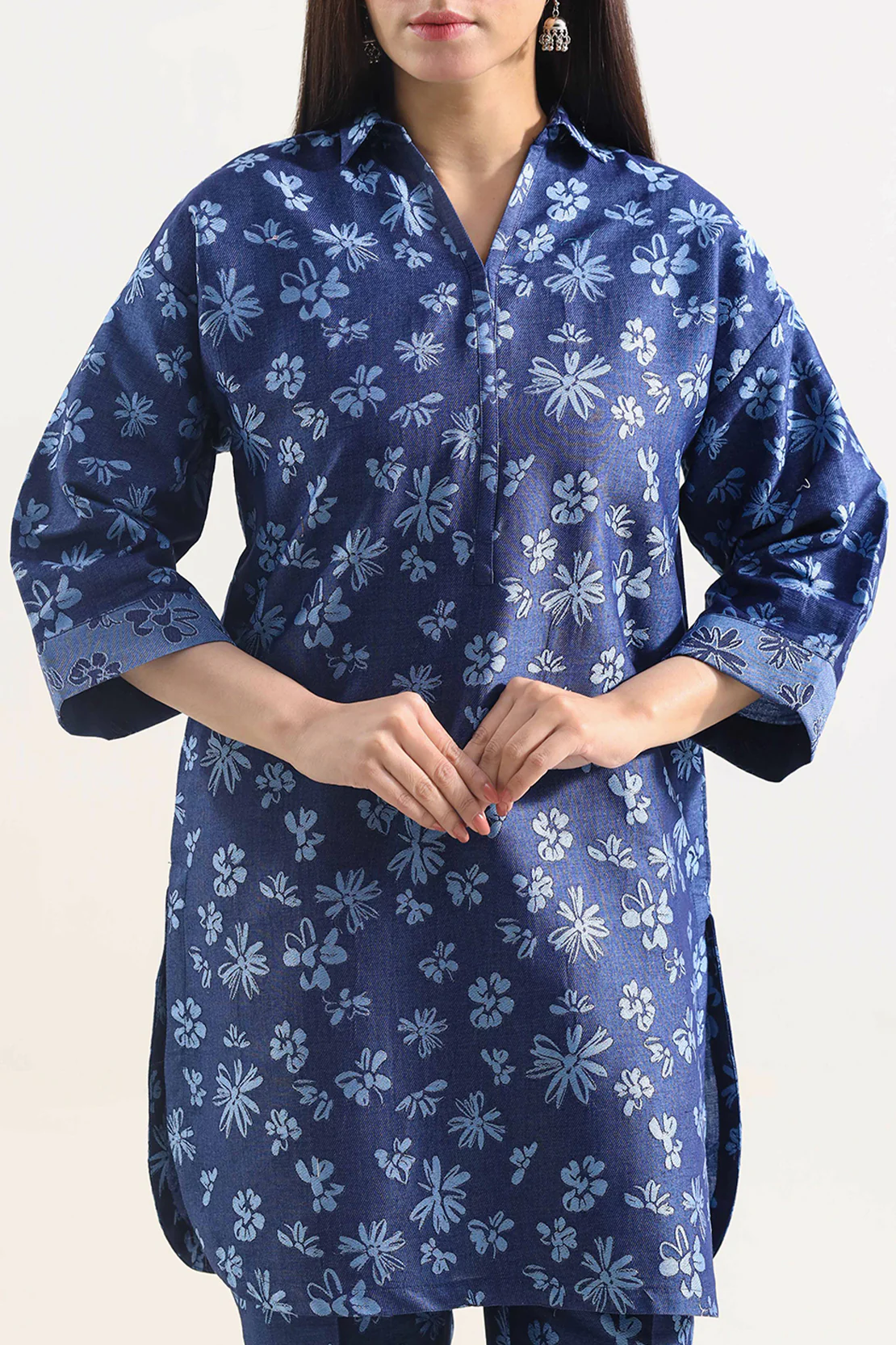 Cotton Jacquard Stitched 2 Piece (Shirt/Trouser) - Image 2