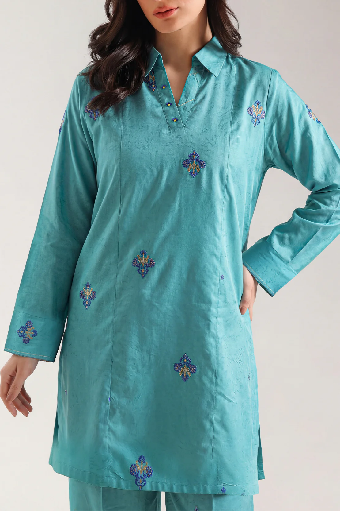 Cotton Jacquard Stitched 2 Piece (Shirt/Trouser) - Image 2