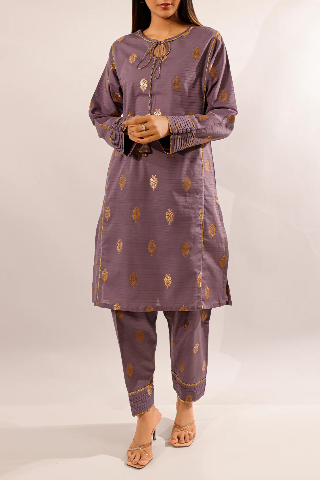 Cotton Jacquard Stitched 2 Piece (Shirt/Trouser) - Image 2