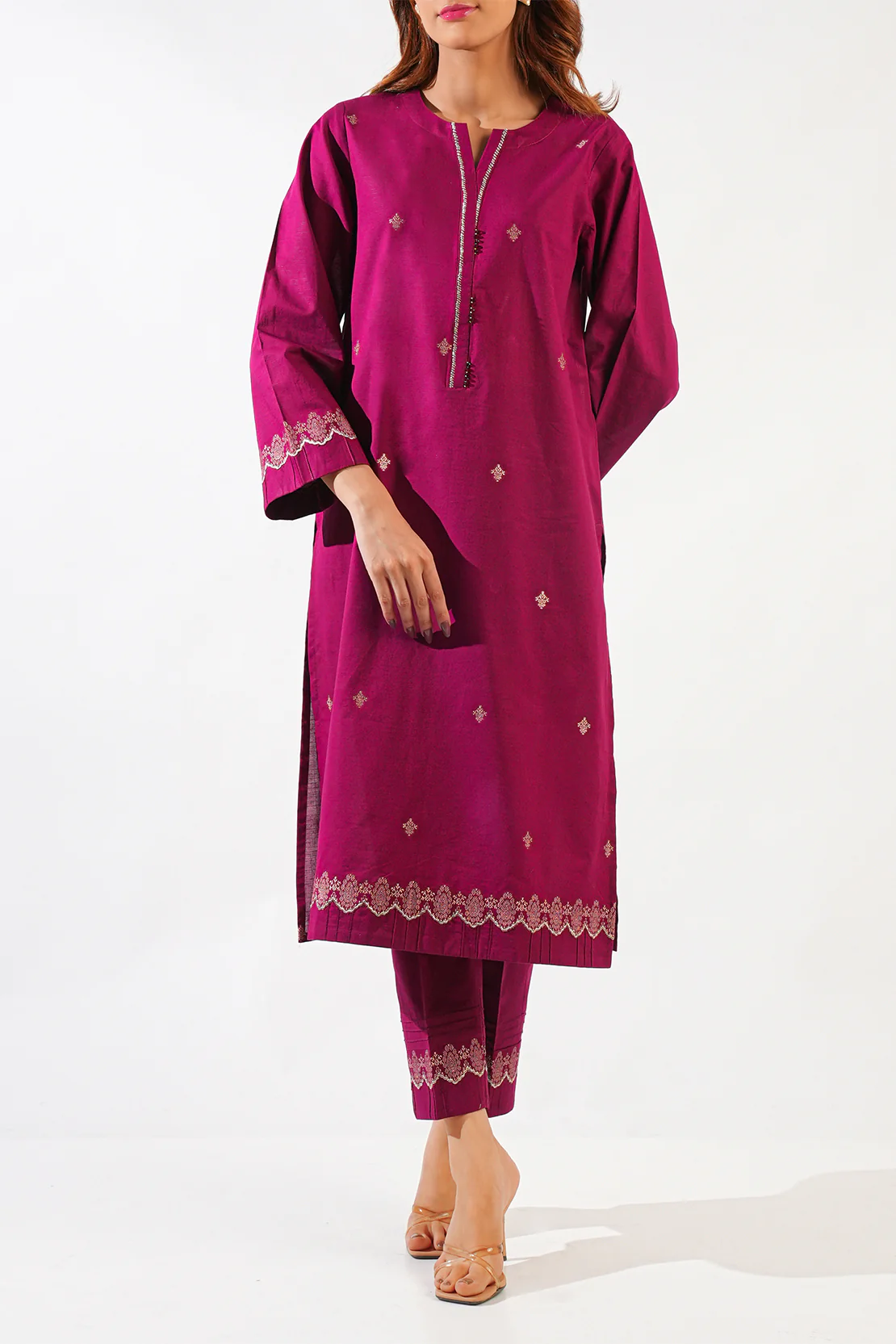 Cotton Jacquard Stitched 2 Piece (Shirt/Trouser)