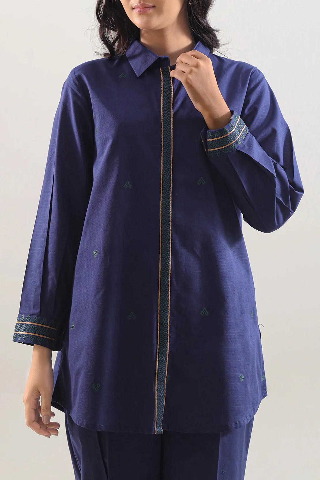 Cotton Jacquard Stitched 2 Piece (Shirt/Trouser) - Image 2