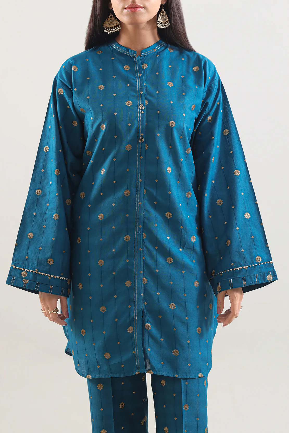 Cotton Jacquard Stitched 2 Piece (Shirt/Trouser) - Image 2