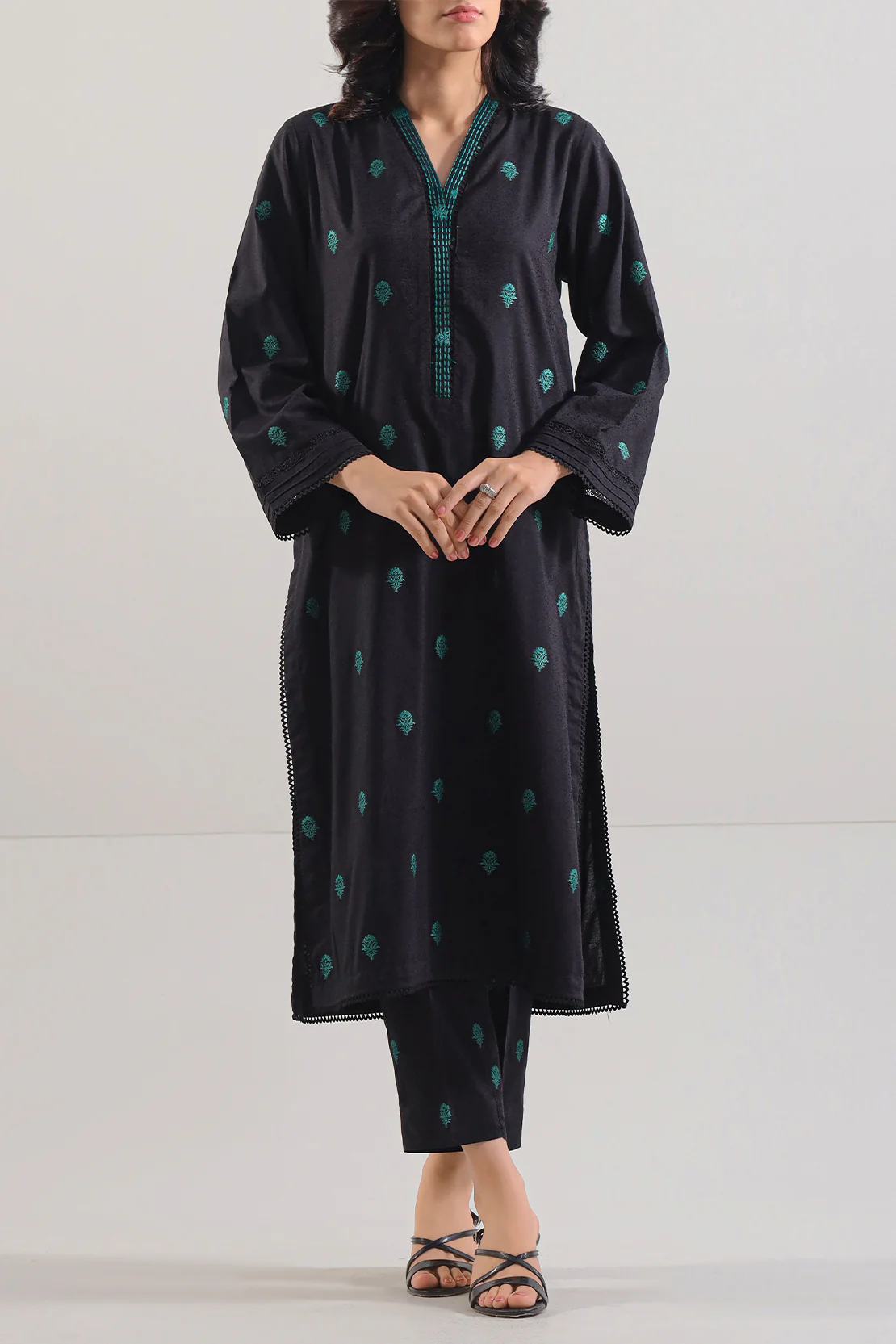Cotton Jacquard Stitched 2 Piece (Shirt/Trouser)