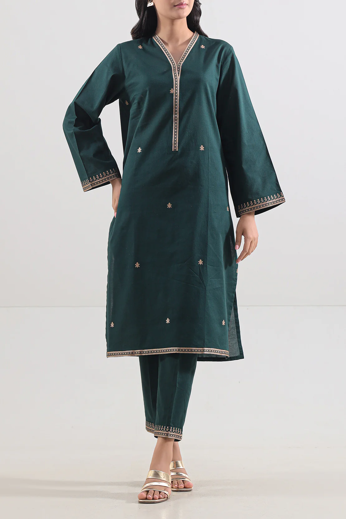 Cotton Jacquard Stitched 2 Piece (Shirt/Trouser)