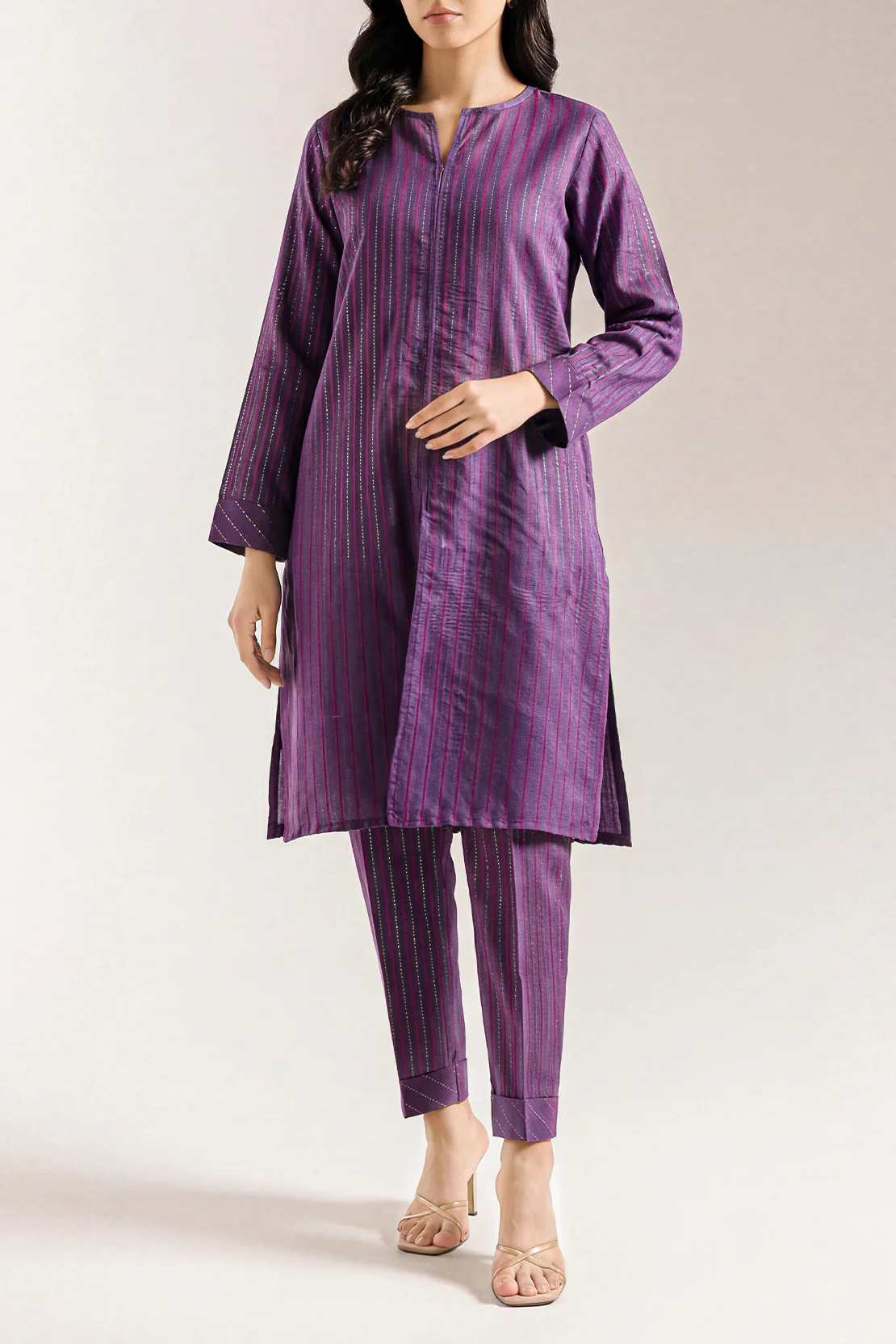 Cotton Jacquard Stitched 2 Piece (Shirt/Trouser)