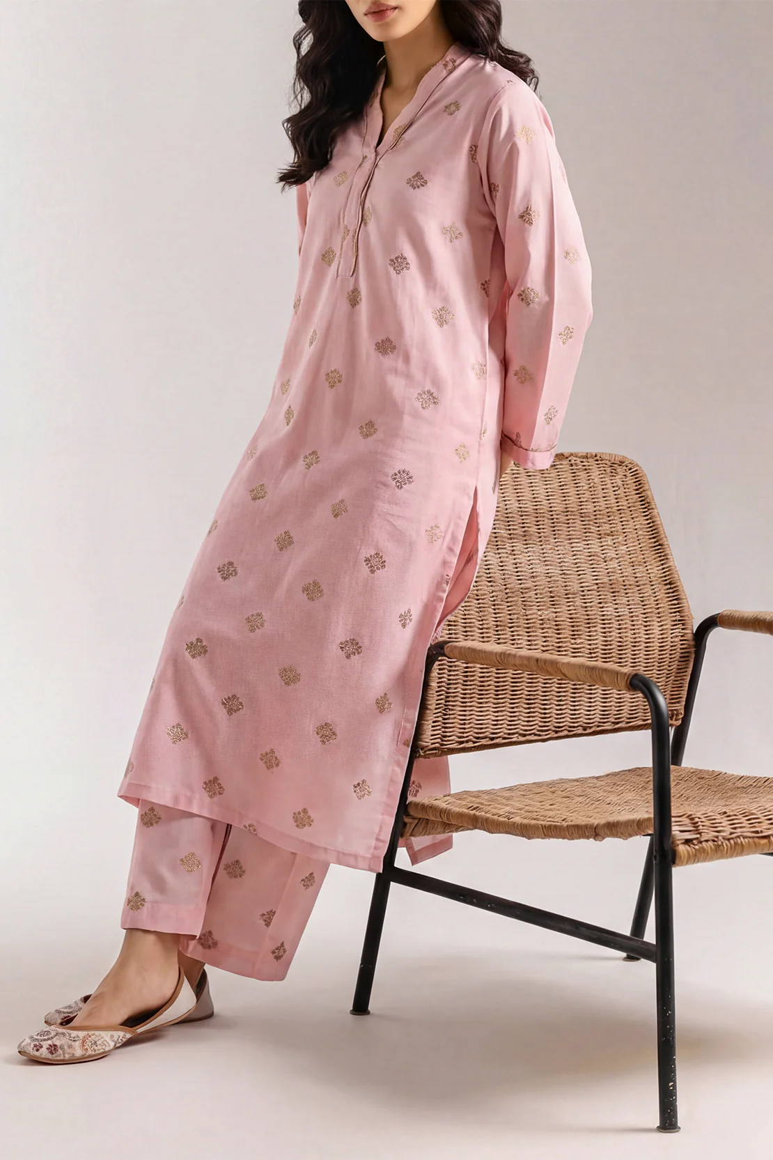Cotton Jacquard Stitched 2 Piece (Shirt/Trouser)