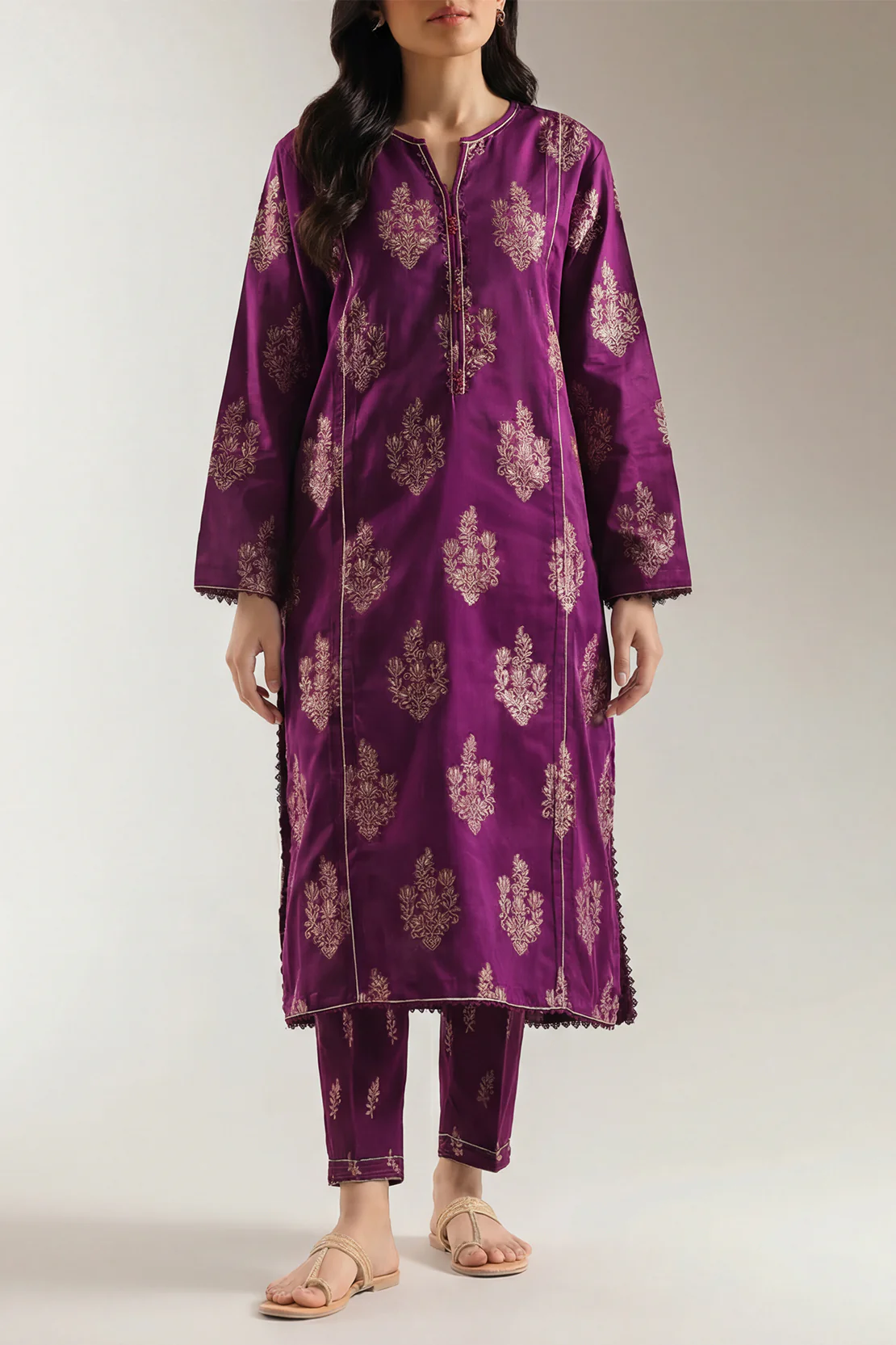 Cotton Jacquard Stitched 2 Piece (Shirt/Trouser) - Image 2