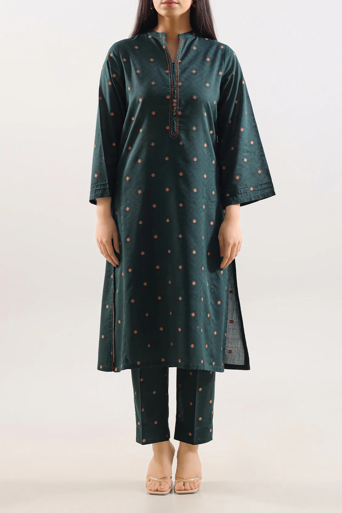 Cotton Jacquard Stitched 2 Piece (Shirt/Trouser)