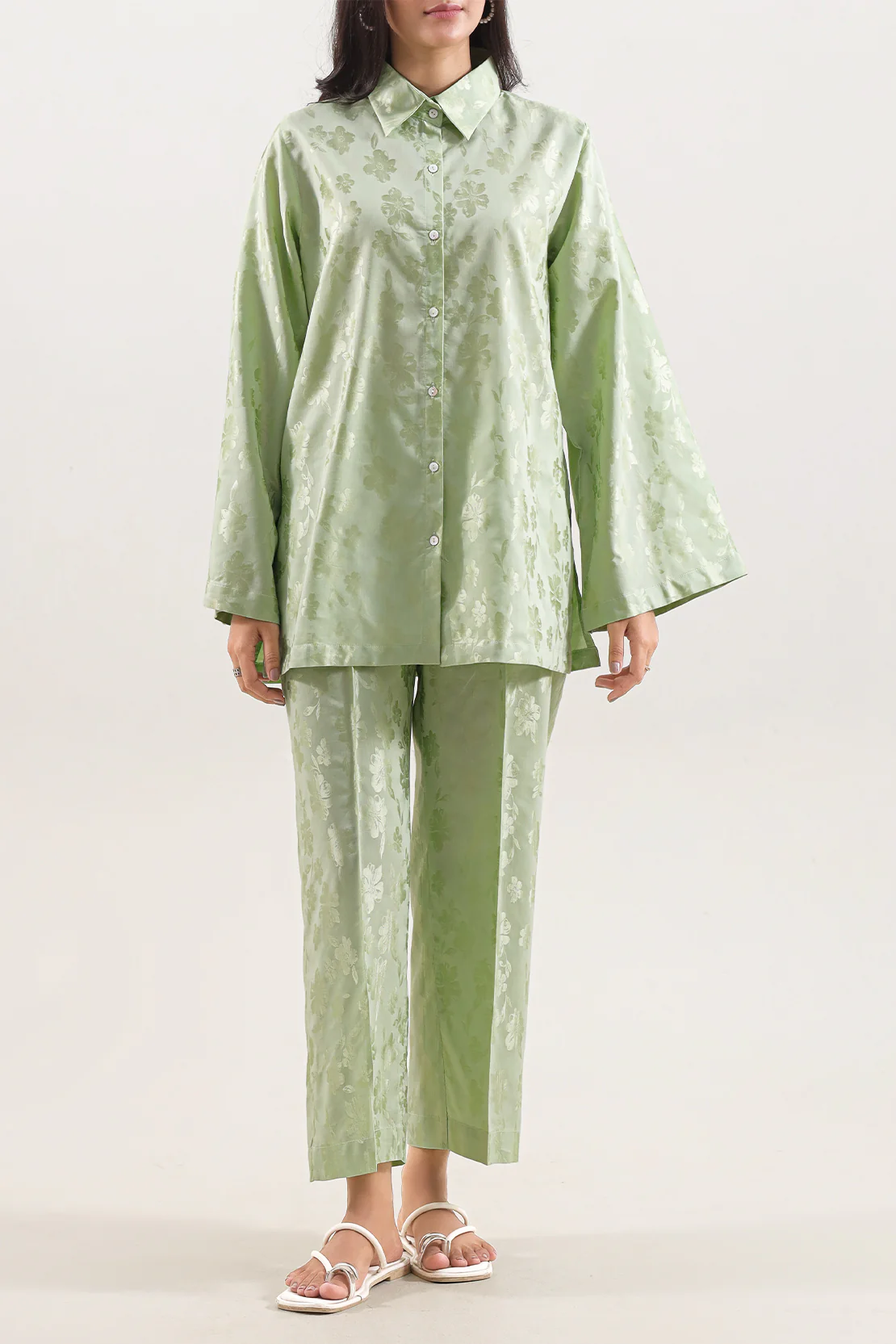 Cotton Jacquard Stitched 2 Piece (Shirt/Trouser)