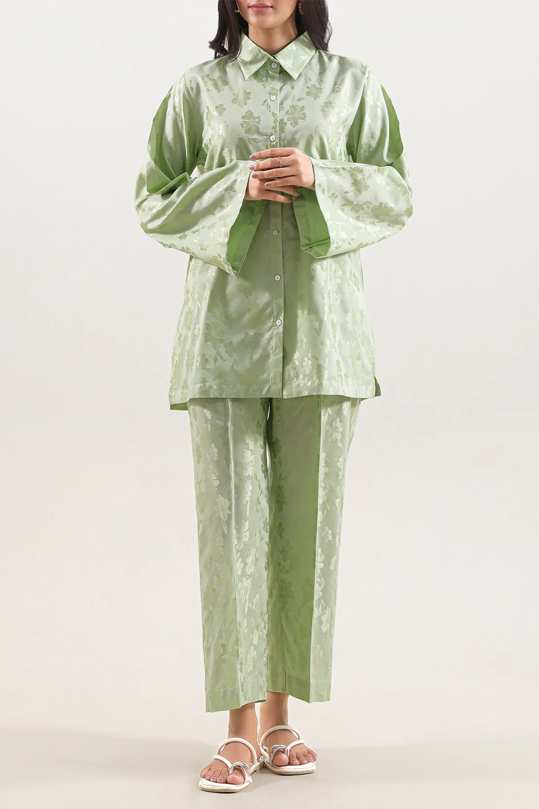 Cotton Jacquard Stitched 2 Piece (Shirt/Trouser) - Image 3