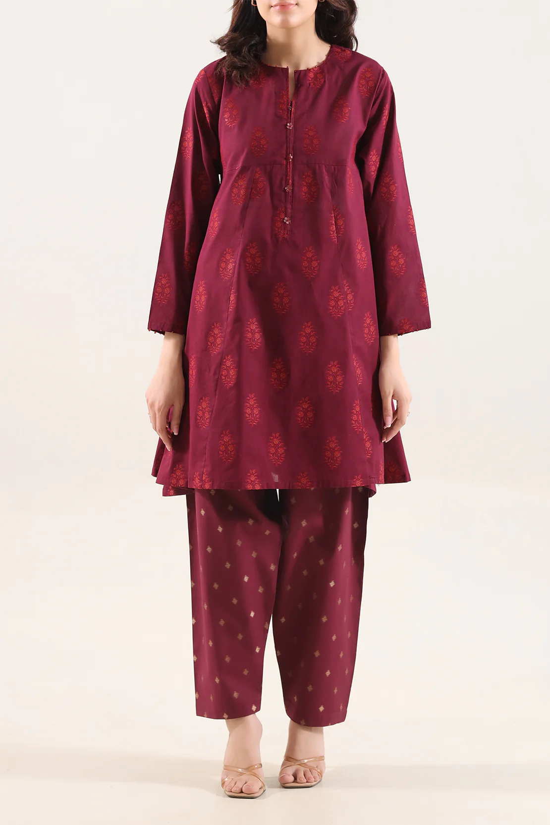 Cotton Jacquard Stitched 2 Piece (Shirt/Trouser)