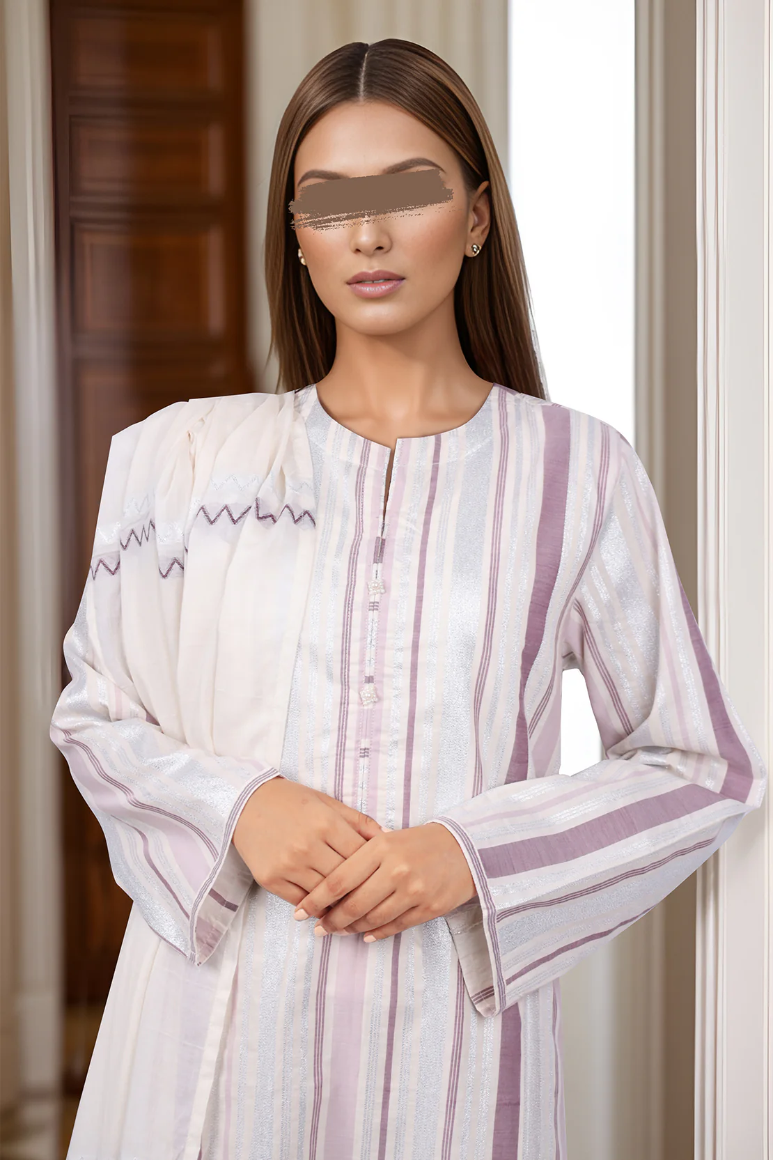 Cotton Jacquard Stitched 3 Piece - Image 3