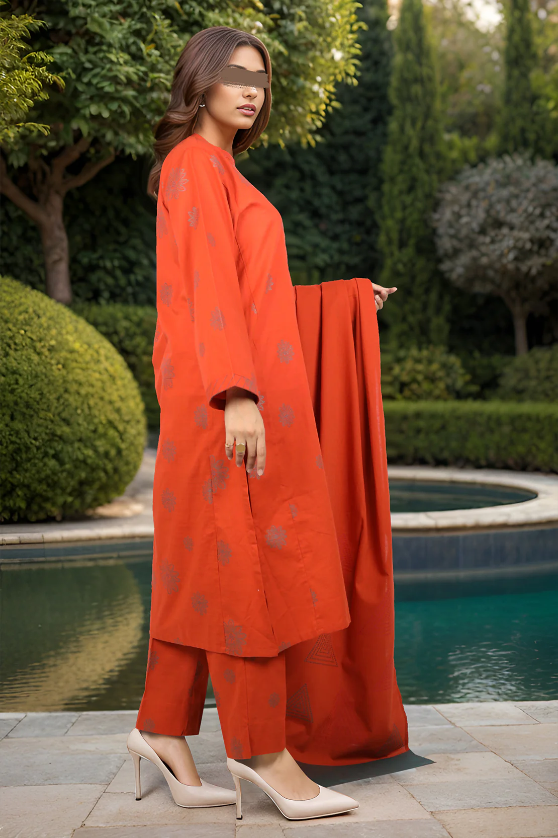 Cotton Jacquard Stitched 3 Piece - Image 2