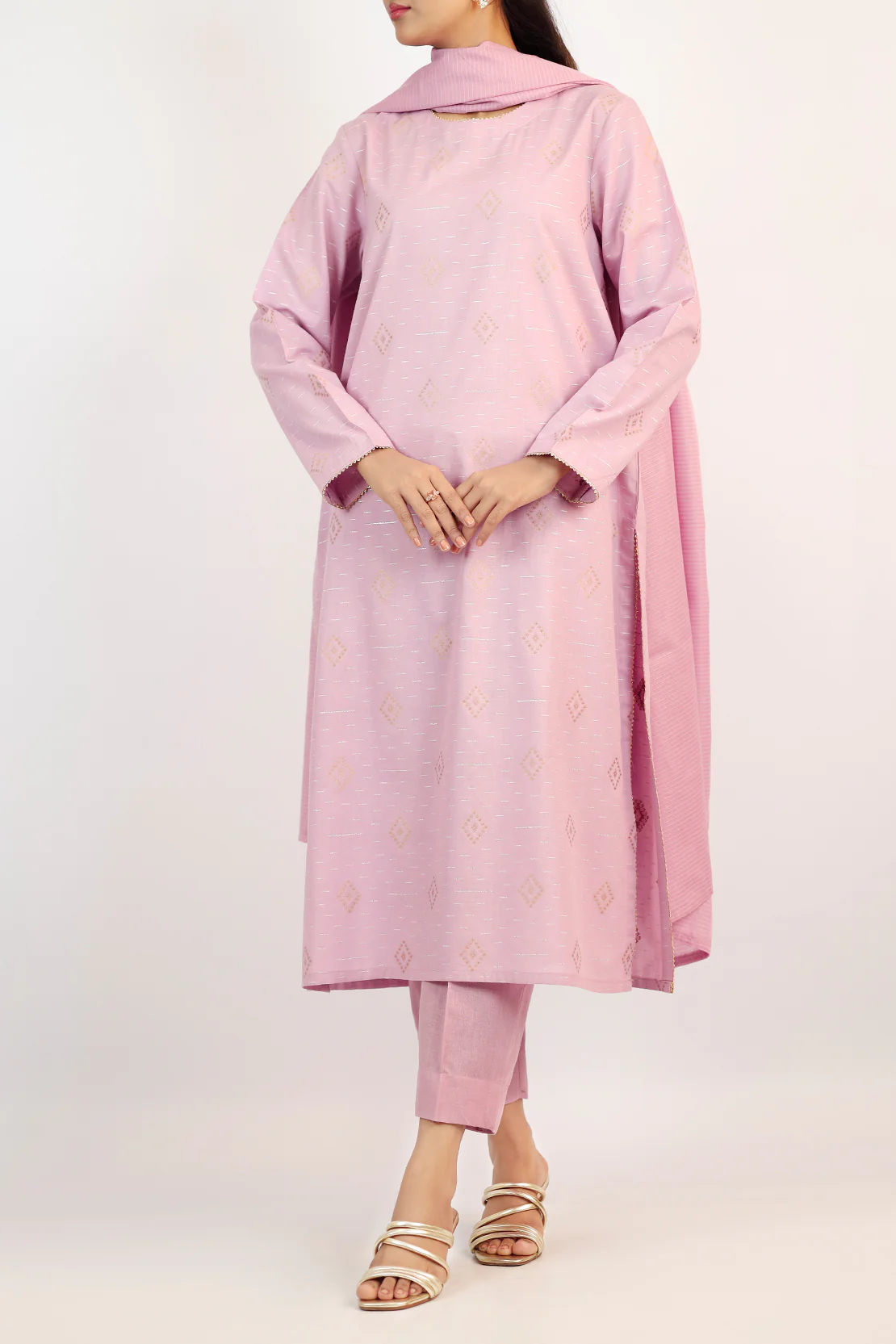 Cotton Jacquard Stitched 3 Piece - Image 3