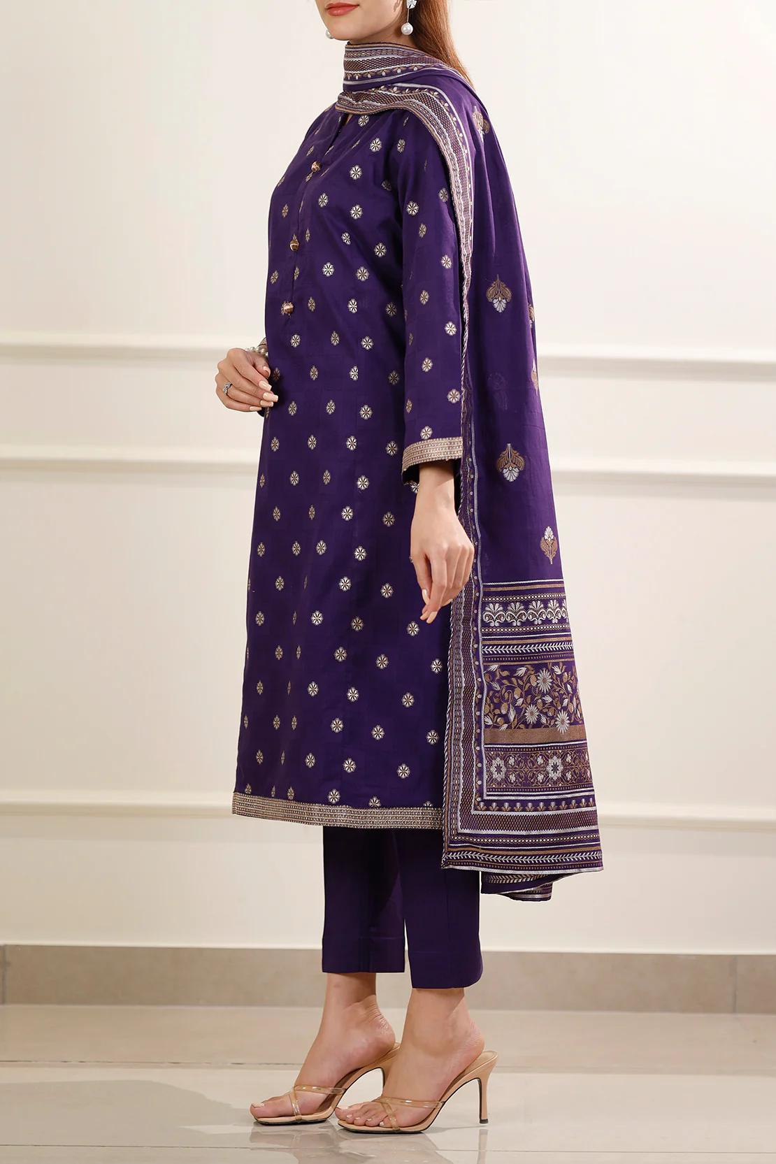Cotton Jacquard Stitched 3 Piece - Image 3