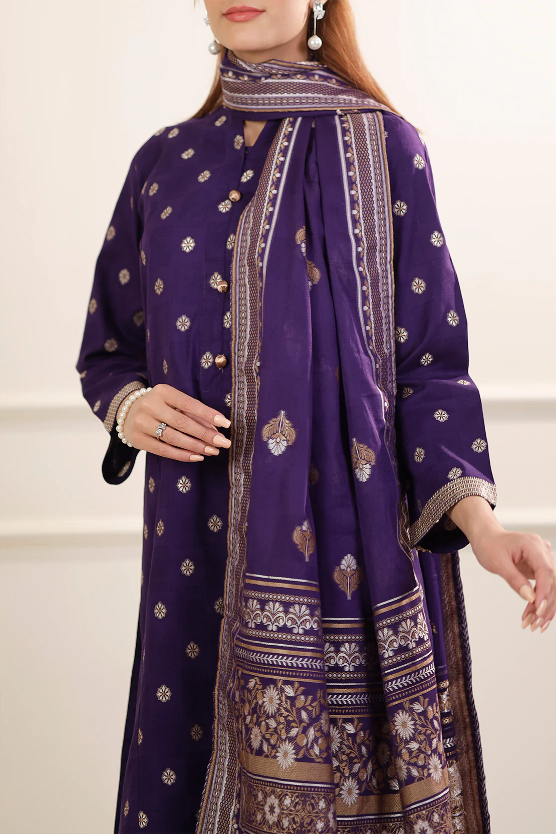Cotton Jacquard Stitched 3 Piece - Image 5