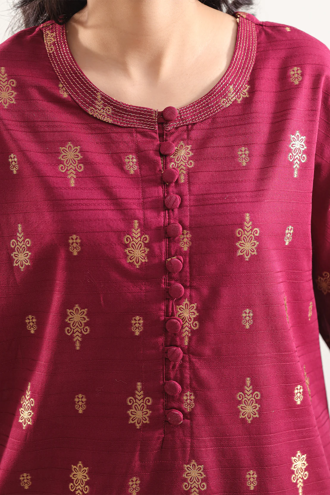 Cotton Jacquard Stitched Shirt - Image 4