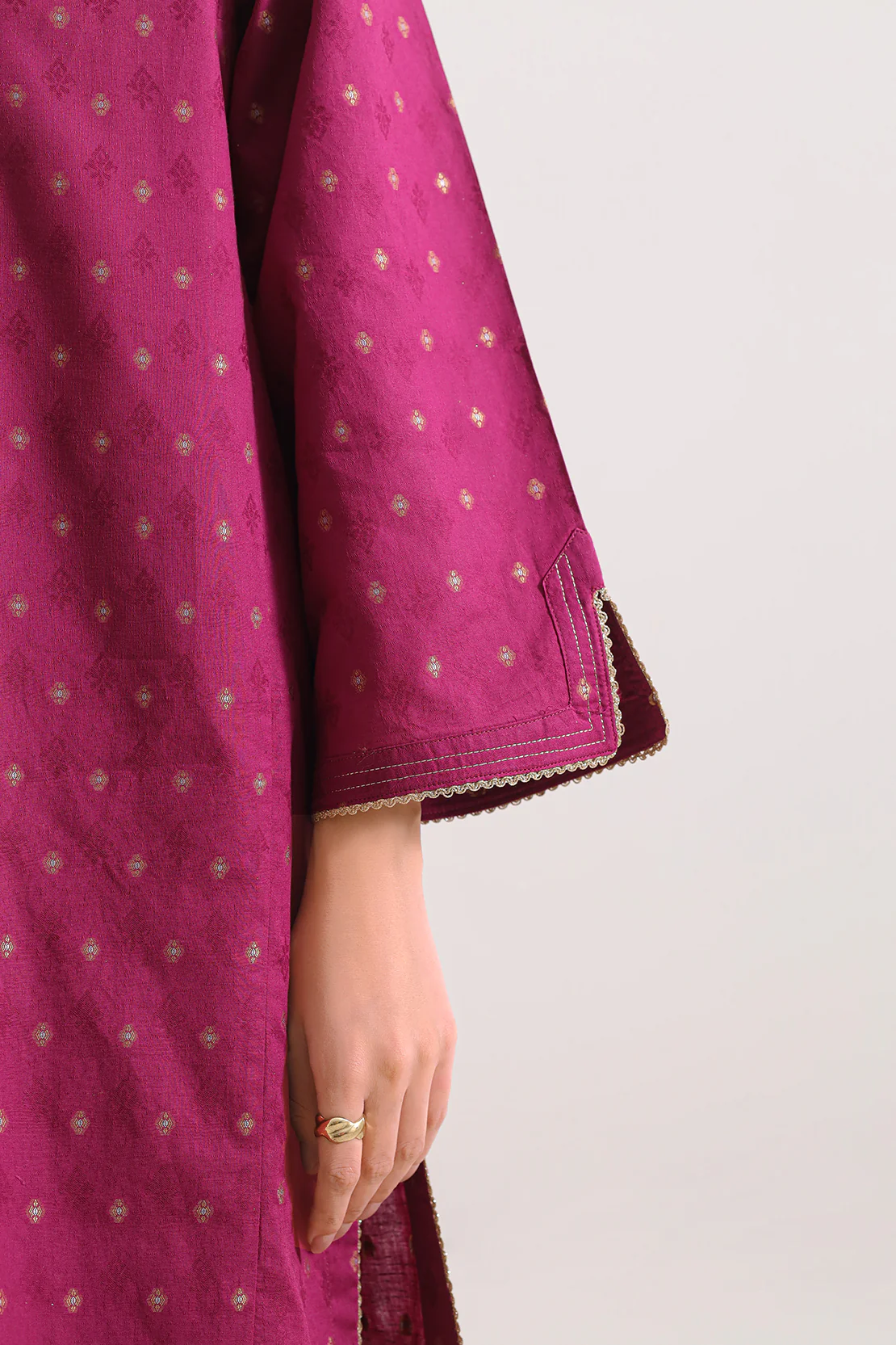 Cotton Jacquard Stitched Shirt - Image 5