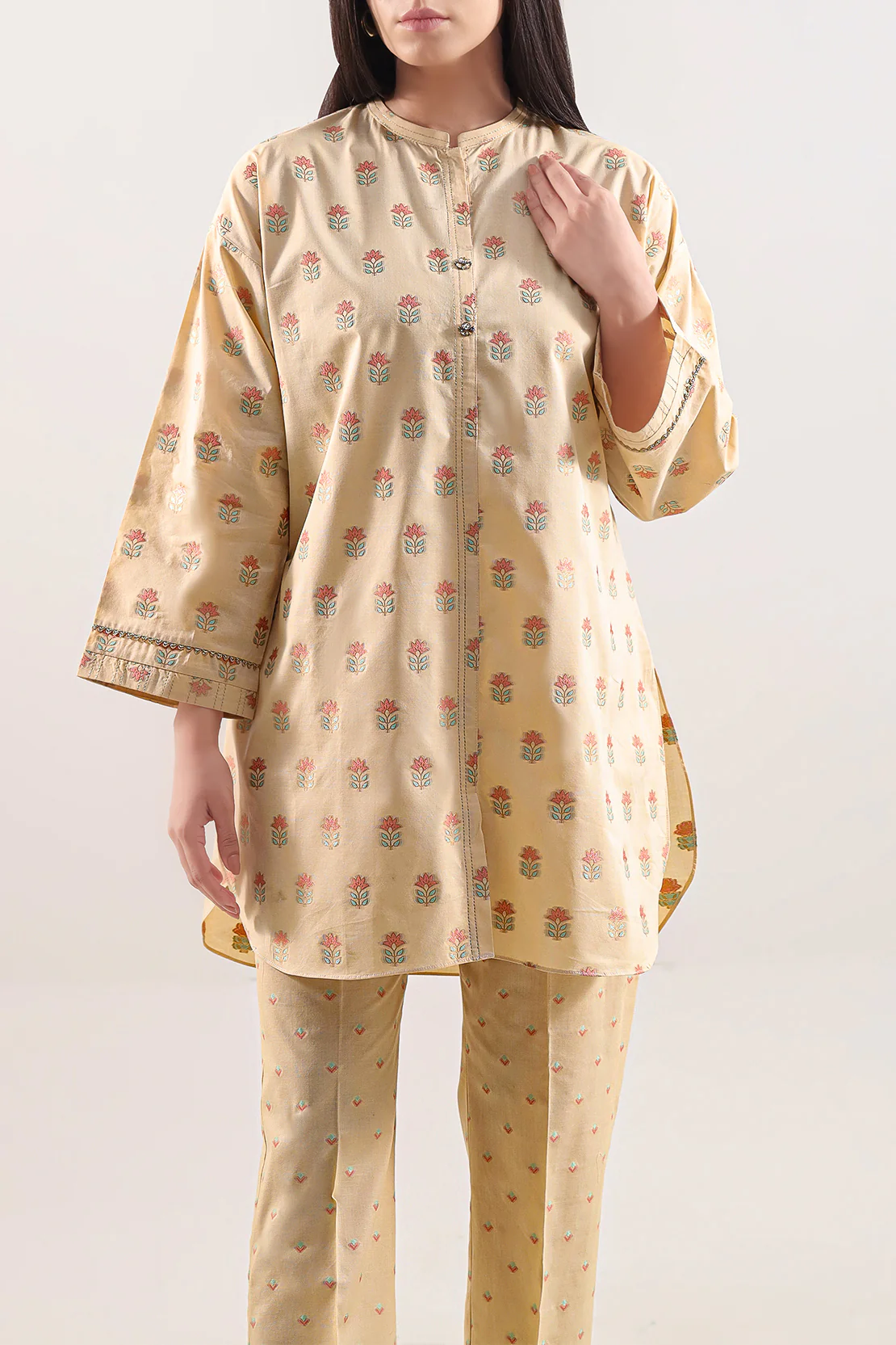 Cotton Jacquard Stitched Shirt - Image 2