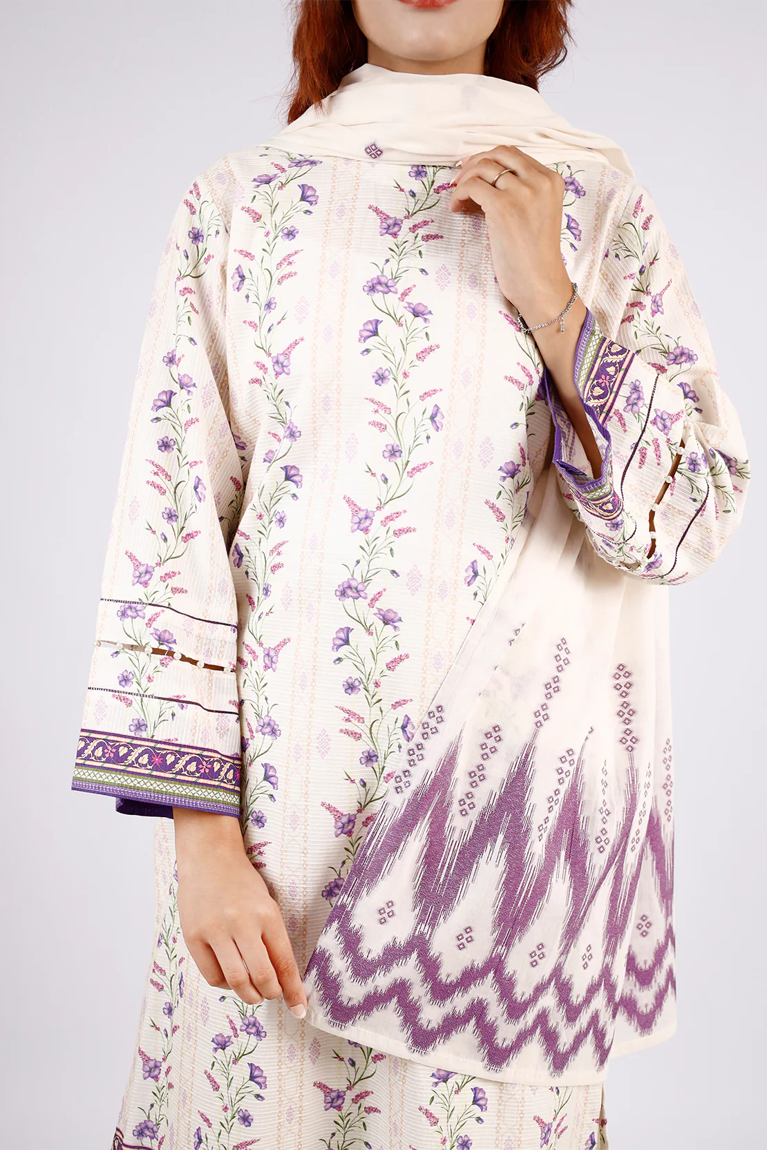 Cotton Jacquard Stole - Image 5