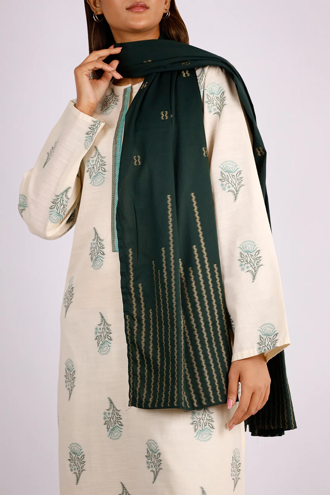 Cotton Jacquard Stole - Image 4